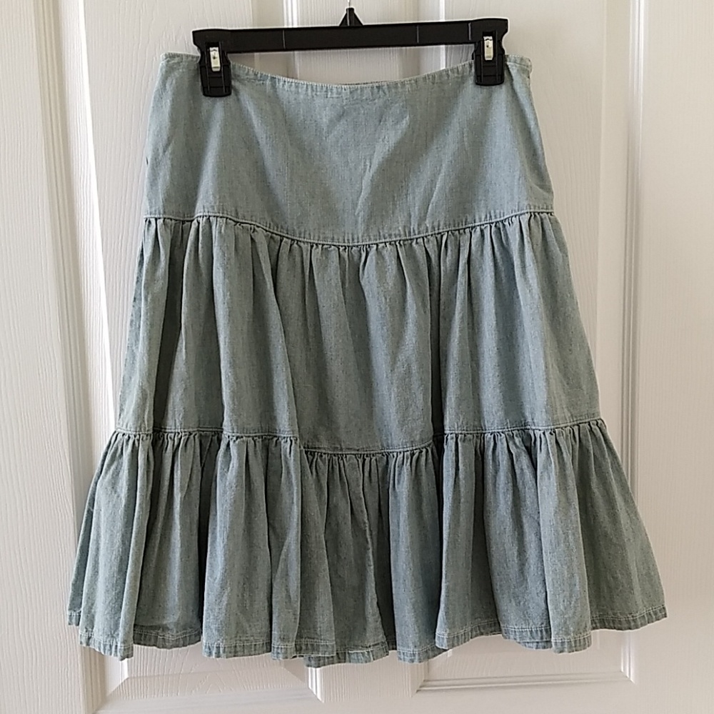 Women's Denim Flowy Skirt